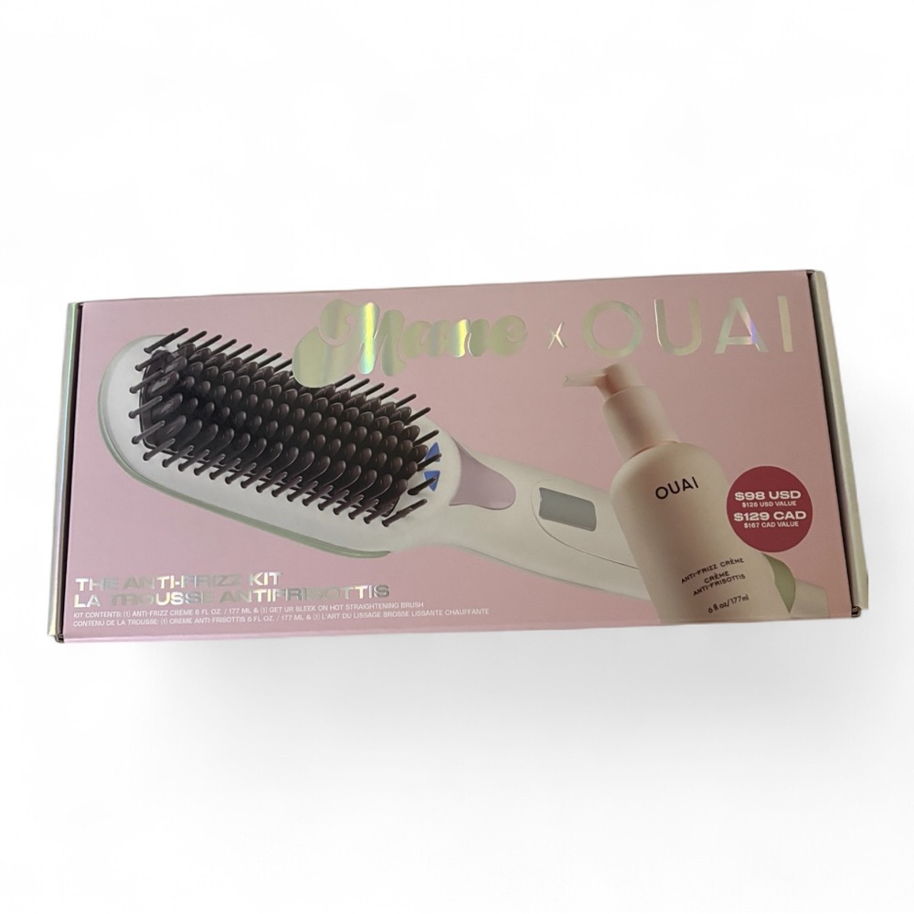 OUAI Anti-Frizz Hair Kit - Pink and White